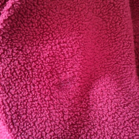 Weekend Zone Ladies Size Medium Red Button Front & Cuffs Fleece Jacket - Picture 10 of 10